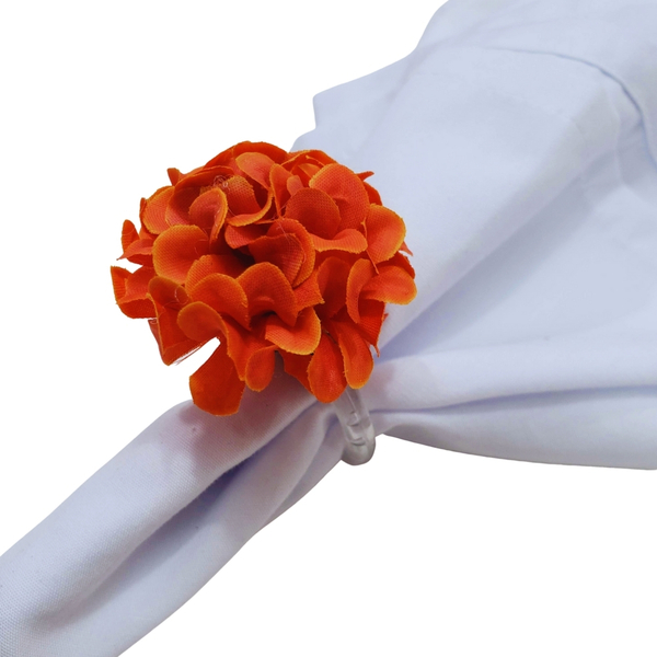 Kit 4 Porta Guardanapo Mimosa Crisântemo Laranja