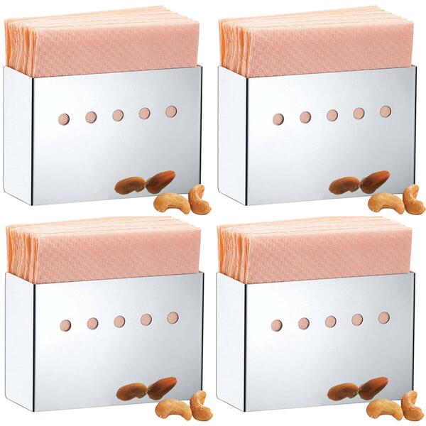 Kit 4 Porta Guardanapos De Inox Para Lanchonetes Confeitarias