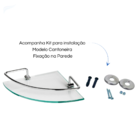 Kit 4 Porta Shampoo Canto Vidro Temperado Luxo Cantoneira Par