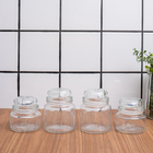 Kit 4 Potes De Vidro Com Tampa Herméticos Redondos 350ml E 50