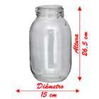 Kit 4 Potes De Vidro Hermético Tampa Vedação Conserva 3,1l
