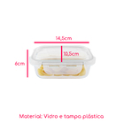 Kit 4 Potes Hermético Vidro Marmita 370 640 1040 1520ml