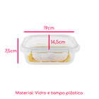 Kit 4 Potes Hermético Vidro Marmita 370 640 1040 1520ml