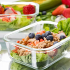 Kit 4 Potes Hermético Vidro Marmita Micro-ondas 370ml