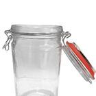 Kit 4 Potes Hermético Vidro Trava Metal 750ml Class Home