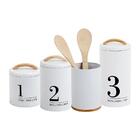 Kit 4 Potes Mantimentos Metalla Branco - Yoi