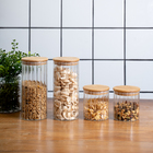 Kit 4 Potes Vidro Herméticos Para Mantimentos Canelado Com Ta