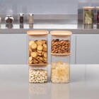 Kit 4 Potes Vidro Tamparente de Madeira Delinia