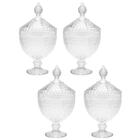 Kit 4 Potiches De Cristal Com Pé Bico De Jaca Perseu Lyor Bom