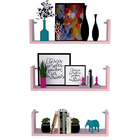 Kit 4 Prateleira Nicho U 50x15x10p Rosa Mdf Dvd Livro