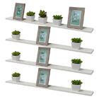 Kit 4 Prateleiras 100 X 10cm Branca Suporte Invisível