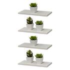 Kit 4 Prateleiras 30 X 10cm Branca Suporte Invisível