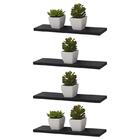 Kit 4 Prateleiras 30 X 15cm Preta Suporte Invisível