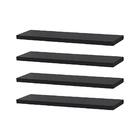 Kit 4 Prateleiras 40 X 15cm Preta Suporte Invisível