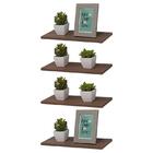 Kit 4 Prateleiras 40 X 20cm Nogal Suporte Invisível