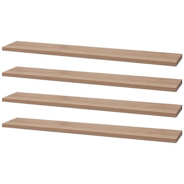 Kit 4 Prateleiras 50 X 10cm Carvalho Suporte Invisível