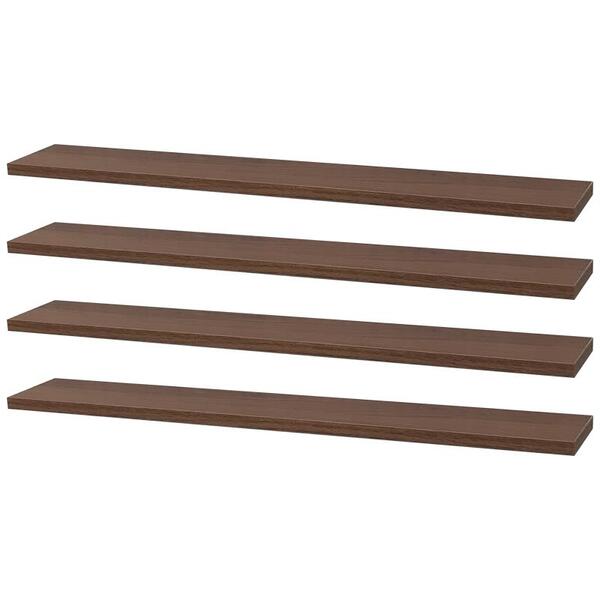 Kit 4 Prateleiras 50 X 10cm Nogal Suporte Invisível