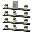 Kit 4 Prateleiras 60 X 15cm Preta Suporte Invisível