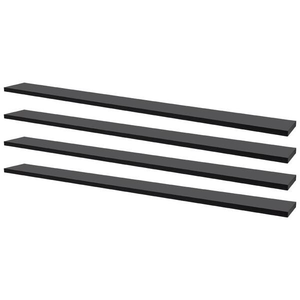Kit 4 Prateleiras 80 X 10cm Preta Suporte Invisível