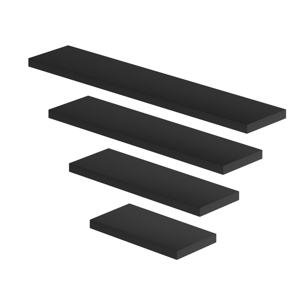 Kit 4 Prateleiras Decorativas Reta Tamanhos Variados 20, 30,