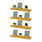 Kit 4 Prateleiras Porta Quadros 40 X 10cm Amarela Suporte Inv
