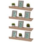 Kit 4 Prateleiras Porta Quadros 40 X 15cm Carvalho Suporte In