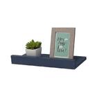 Kit 4 Prateleiras Porta Quadros 50 X 10cm Azul Suporte Invisí