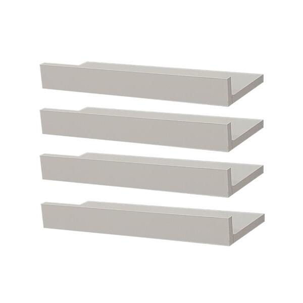 Kit 4 Prateleiras Porta Quadros 50 X 15cm Branca Suporte Invi