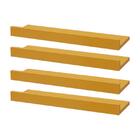 Kit 4 Prateleiras Porta Quadros 60 X 10cm Amarela Suporte Inv