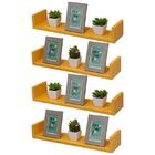 Kit 4 Prateleiras U 50 X 10cm Amarela Suporte Invisível
