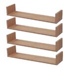 Kit 4 Prateleiras U 60 X 10cm Carvalho Suporte Invisível