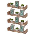 Kit 4 Prateleiras U 60 X 15cm Carvalho Suporte Invisível