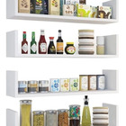 Kit 4 Prateleiras U Nicho Mdf 15mm 60x15 Branca Com Suporte