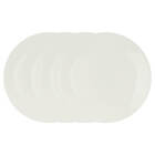 Kit 4 Pratos Para Sobremesa De Porcelana Clean Branco 20cm