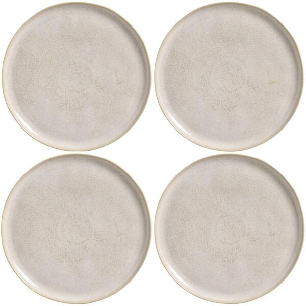 Kit 4 Pratos Rasos 27cm Cerâmica Bio Latte Off White Porto Br