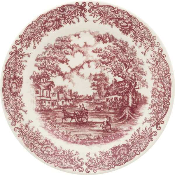 Kit 4 Pratos Rasos Donna Vilarejo Oxford® Cerâmica 24cm