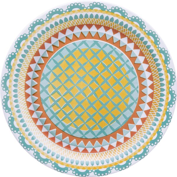 Kit 4 Pratos Sobremesa Floreal Bilro Oxford® Cerâmica 20cm