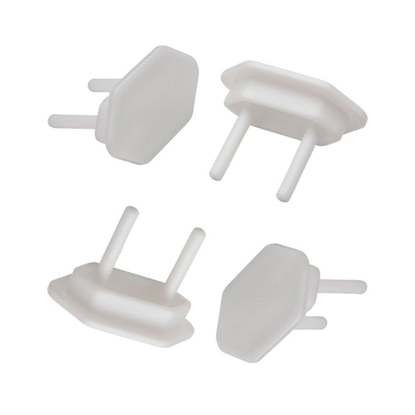 Kit 4 Protetor De Tomada Criança Bêbe Anti Choque Branco