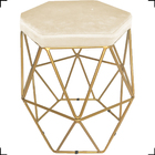 Kit 4 Puff Decorativos Para Sala Hexagonal Aramado Base Doura