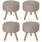 Kit 4 Puffs Bali Decorativo Suede Creme D'rost