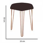 Kit 4 Puffs Banqueta Alta Bita Industrial Pé De Ferro Bronze