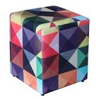 Kit 4 Puffs Dado Decorativo Estampa Triângulo Kasa Sofá