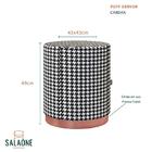 Kit 4 Puffs Decorativo Redondo Denver Em Couríssimo - Salaone