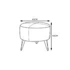 Kit 4 Puffs Decorativos Redondo Pés Metal Couro Marrom G58 -