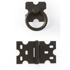 Kit 4 Puxadores Argola + 4 Dobradiças Mexicana - Ouro Velho