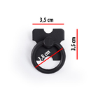 Kit 4 Puxadores Argola Preto + 4 Dobradiças Mexicana - Preto