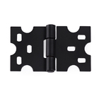 Kit 4 Puxadores Argola Preto + 6 Dobradiças Mexicana - Preto