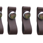Kit 4 Puxadores Couro Marrom