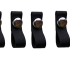 Kit 4 Puxadores Couro Preto