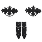 Kit 4 Puxadores Medalhão Com Alça + 4 Dobradiças Rústicas